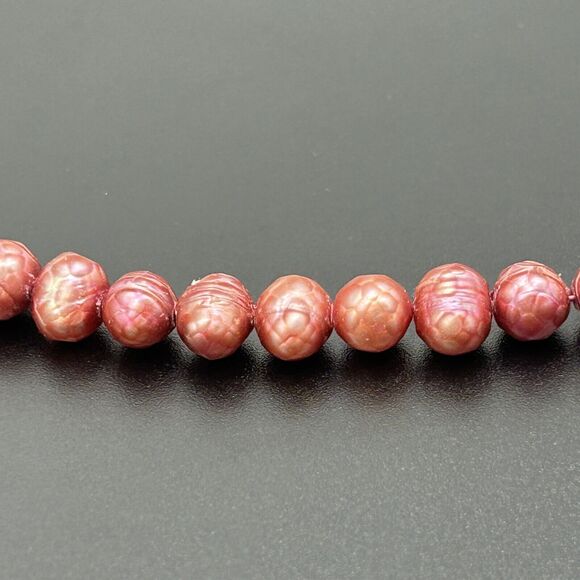 Smokey Quartz Boroque Red Fresh Water Pearl 925 Sterling Silver Necklace - Picture 5 of 13